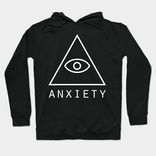 Anxiety - Aesthetic Vaporwave Pyramid Hoodie by Wizardmode